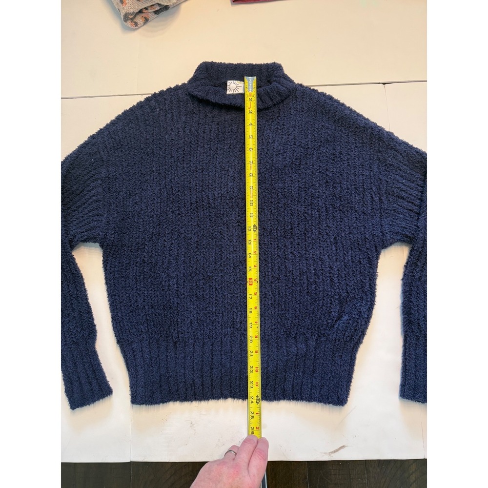 OFFLINE by Aerie Womens Navy Blue Fuzzy Mock Neck Sweater XS SMTK9551 - Picture 3 of 8
